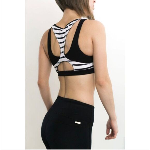 Athleta Triple Dare Sports Bra Black White Rriple XXS - Picture 7 of 9